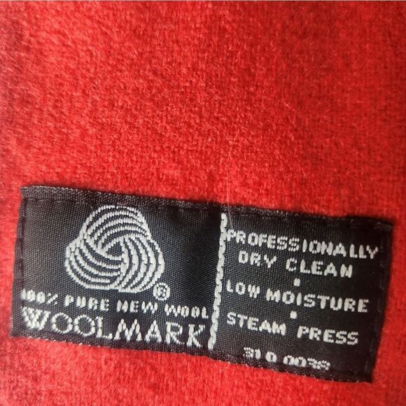 Adolfo International 8P Fire EngineRed 100% WOOL L/slv Lined Women Jacket Blazer - Picture 5 of 8